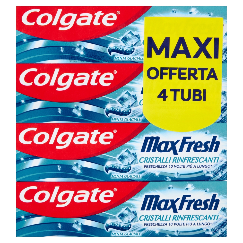 Colgate dentifricio Max Fresh Cristalli Rinfrescanti 4x75 ml